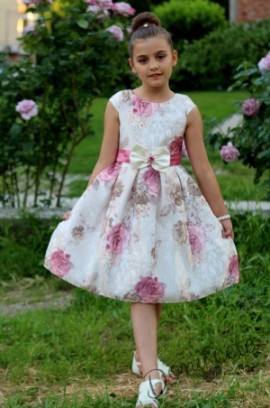 Официална детска рокля на цветя с болеро Валя