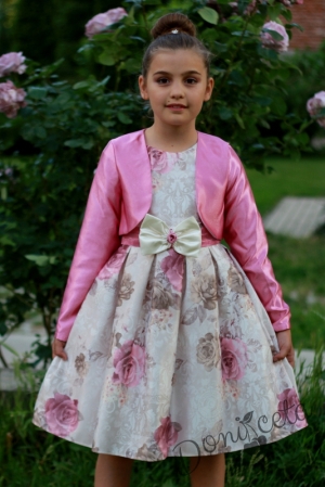 Официална детска рокля на цветя с болеро Кристин