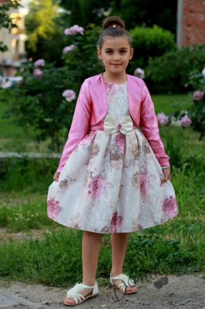 Официална детска рокля на цветя с болеро Валя