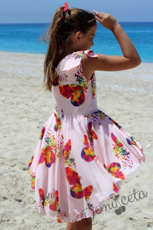 Official children's dress with flowers and butterflies