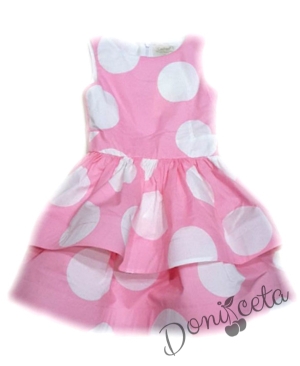 Ежедневна или официална детска рокля Контраст в розово на точки
