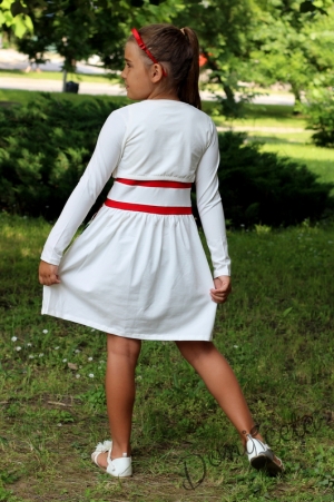 Детска рокля с болеро в бяло
