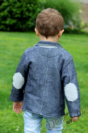 Boy jacket in black with patches