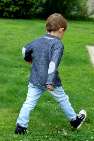 Boy jacket in black with patches