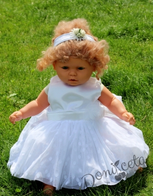 Официална детска рокля в бяло