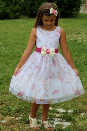 Официална детска рокля на цветя в розово