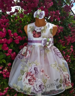 Официална детска рокля на цветя от органза Тити