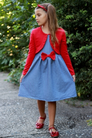 Children's dress in with a vest in red
