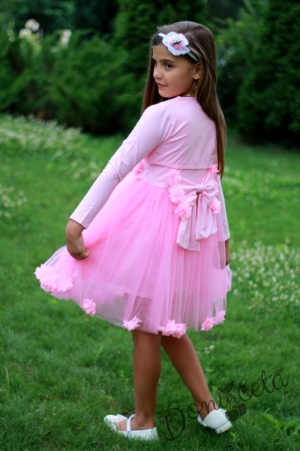 Official children's dress in pink with a vest