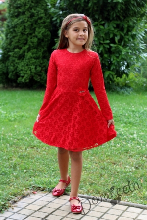 Official children's dress in red lace