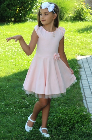 Girls dress in pink with butterflies
