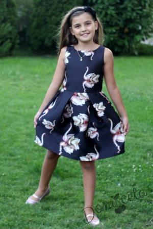 Official children's dress with black swans