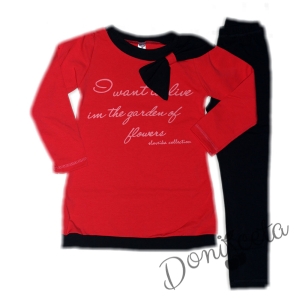 Set of  long sleeve t-shirt in watermelon with wedge