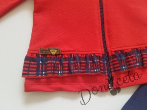 Комплект от сако в червено с клин