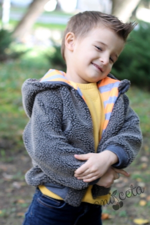 Детско каракулено яке с памучна подплата за момче