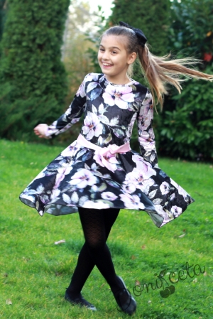 Детска плюшена рокля с дълъг ръкав