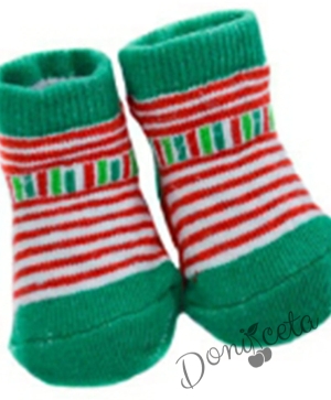 Коледни бебешки чорапки