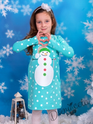  Коледна рокля със снежен човек