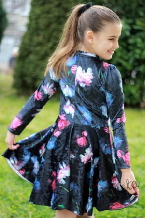Детска плюшена рокля с дълъг ръкав