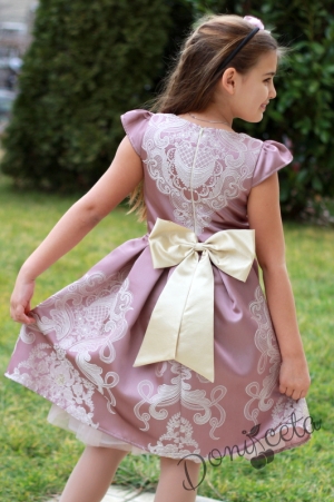 Детска официална/празнична рокля в пепел от рози на цветя 