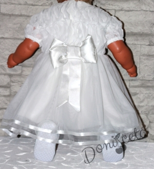 Официална детска/ бебешка рокля в екрю за шаферка или кръщене