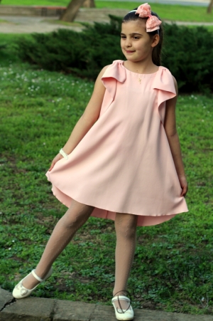 Лятна детска рокля в розово