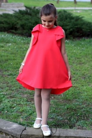 Детска лятна рокля в цвят корал Контраст 