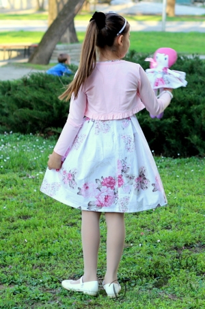  Детско памучно болеро за момиче в розово