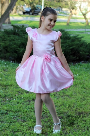 Официална детска рокля в розово Рианда