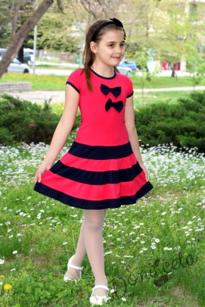 Summer children's dress in dark pink