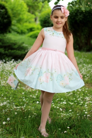 Официална детска рокля на цветя с чантичка Преси