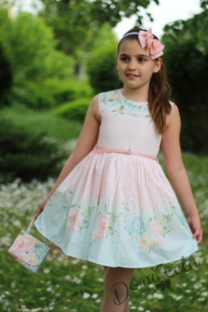 Официална детска рокля на цветя с чантичка Преси