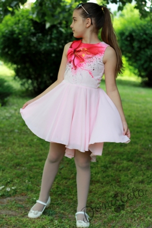 Официална или ежедневна детска лятна рокля с цветя
