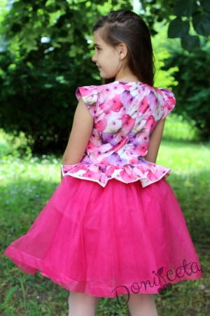 Детска рокля с тюл в лилаво