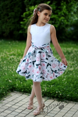 Официална детска рокля с рози