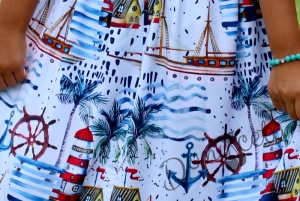 Summer children's dress with sea motifs 