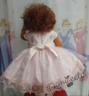 Официална бебешка/детска рокля в пепел от рози за шаферка или кръщене