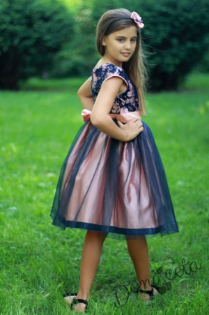 Официална детска рокля  с дантела