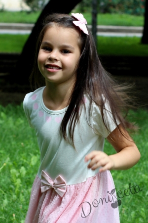 Лятна детска рокля с тюл в розово