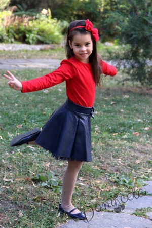 Детска блуза с дълъг ръкав в червено