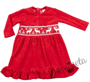 Коледна детска плюшена рокля 