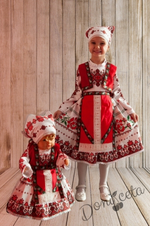 Детска рокля за момиче-тип носия с фолклорни мотиви 