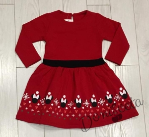 Коледна детска рокля в червено
