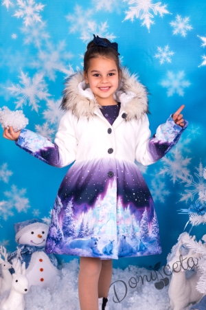 Официалана детска рокля за зимата с палто