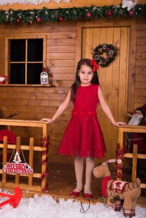 Официална детска рокля в червено