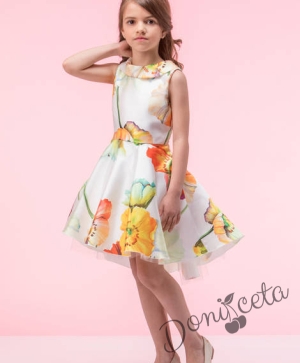 Официална детска рокля Алгара  с цветя 