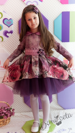 Детска официална рокля на цветя Виолетка