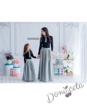 Дамска дълга пола в сиво от колекция "Майки и дъщери"