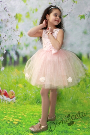 Официална детска рокля Агата с дантела и тюл