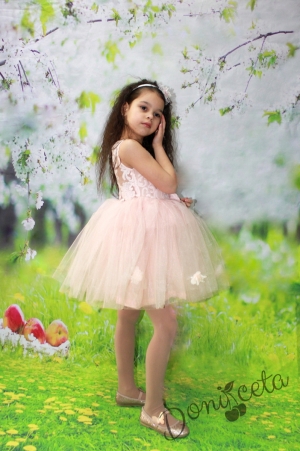 Официална детска рокля Агата с дантела и тюл